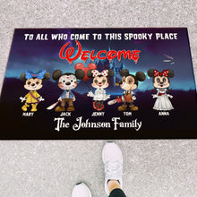 Load image into Gallery viewer, Personalized Spooky Welcome Door Mat for Halloween Doormat PopCulturePrints