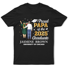 Load image into Gallery viewer, Proud Dad Of The 2025 Graduate - Personalized T Shirt T-shirt PopCulturePrints