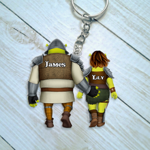 Load image into Gallery viewer, Personalized Shrek Couple Keychain - Unique Valentine's Day Gifts Keychains PopCulturePrints