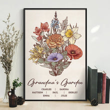 Load image into Gallery viewer, Grandma's Garden Family Birth Flower - Custom Personalized Poster for Mother's Day Gifts Poster PopCulturePrints