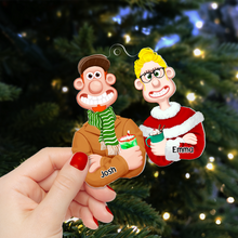 Load image into Gallery viewer, Personalized Couples Christmas Ornament – Custom Cartoon Design for Valentine's Day Gifts Ornament PopCulturePrints