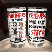 Load image into Gallery viewer, Personalized Partners In Crime Tumbler - Bestie Halloween Gift Tumbler Cup PopCulturePrints