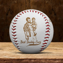 Load image into Gallery viewer, “Best Dad Ever” – Custom Engraved Baseball – Personalized Gift for Dad & Grandpa Baseball, Softball PopCulturePrints