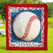 Load image into Gallery viewer, Personalized Baseball Lover's Quilt Bedding Set Blanket PopCulturePrints