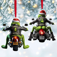 Load image into Gallery viewer, Personalized Green Monster Motorcycle Christmas Ornament Ornament PopCulturePrints