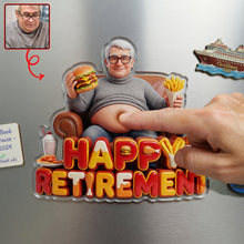 Load image into Gallery viewer, Happy Retirement Fridge Magnet - Custom Photo Gift for Your Special Retiree Fridge Magnet PopCulturePrints