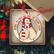 Load image into Gallery viewer, Humorous Santa Christmas Ornament for Couples - Funny Valentine's Day Gifts Ornament PopCulturePrints