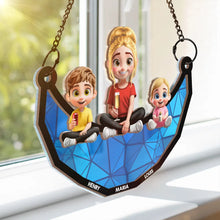 Load image into Gallery viewer, "We Love You Mom" - Personalized 3D Cartoon Suncatcher Ornament - Gift for Mom, Daughter, Son, Grandma Suncatcher Ornament PopCulturePrints