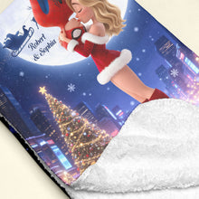 Load image into Gallery viewer, All I Want For Christmas Is You - Personalized Kissing Couple Blanket
