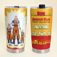 Load image into Gallery viewer, “Super Saiyan Mom Unleashing the Power of Motherhood” - Personalized Tumbler, Perfect Gift for Mom, Grandma & More Tumbler Cup PopCulturePrints