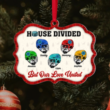 Load image into Gallery viewer, Custom Hockey Family Christmas Ornament - House Divided, Love United Ornament PopCulturePrints