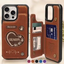 Load image into Gallery viewer, Hand Prints, Love Forever - Personalized Leather Flip Wallet Phone Case Leather Flip Wallet Phone Case PopCulturePrints