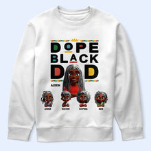 Load image into Gallery viewer, Celebrate Fatherhood: Dope Black Dad 3D Effect - Personalized T-Shirt T-shirt PopCulturePrints