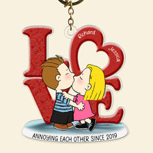 Load image into Gallery viewer, Unique Personalized Couple Keychain - Kissing Love Design Gift for Valentine's Day Gifts Keychains PopCulturePrints