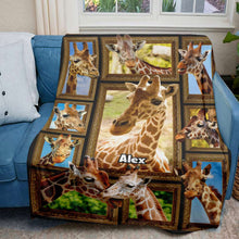 Load image into Gallery viewer, Personalized Giraffe Lovers Blanket Blanket PopCulturePrints