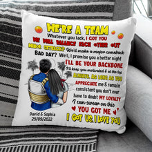 Load image into Gallery viewer, Personalized Couple's Pillow - 'I Got Us, I Love You' Pillow PopCulturePrints