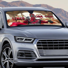 Load image into Gallery viewer, Get In Loser We're Making Chimichangas - Customizable Psychopath Car Sunshade Car Sunshade PopCulturePrints
