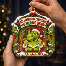 Load image into Gallery viewer, Cheeky Couple Holiday Ornament - Personalized Christmas Gifts For Couple 07ohdt071026 Ornament PopCulturePrints