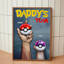 Load image into Gallery viewer, Personalized Daddy's Team Canvas Print - Unique Father's Day Gift Poster & Canvas PopCulturePrints