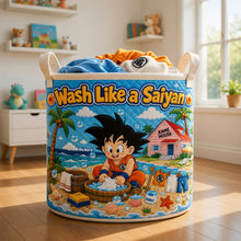 Load image into Gallery viewer, Wash Like A Legend Quilted Laundry Basket - Personalized Gifts 04toqn290626 Laundry Basket PopCulturePrints