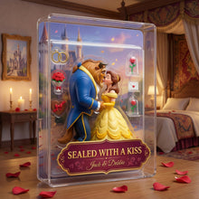 Load image into Gallery viewer, Sealed With A Kiss - Personalized Acrylic Plaque for Couples Shaped Plaques PopCulturePrints