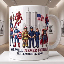 Load image into Gallery viewer, “We Will Never Forget” – Personalized Tribute Mug for Patriots
