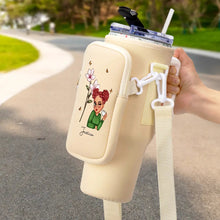Load image into Gallery viewer, "Blooming Joy with Every Sip!" - Personalized Bottle Carrier Bag for Women – Perfect Gift for Mom, Grandma & More Bottle Carrier Bag PopCulturePrints