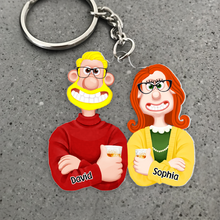 Load image into Gallery viewer, Custom Cartoon Couple Keychain - Unique Personalized Valentine’s Day Gifts Keychains PopCulturePrints