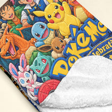 Load image into Gallery viewer, Celebrate 30 Years of Adventure: Pokémon 30th Milestone Collector Blanket - Personalized Gift for Fans Blanket PopCulturePrints