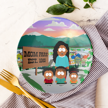 Load image into Gallery viewer, A Loving Tribute: Personalized Mom Park Ceramic Round Plate - Ideal Gift for Mom and Grandma Ceramic Round Plate PopCulturePrints