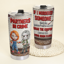 Load image into Gallery viewer, "Partners in Crime" - Custom Horror Friends 20oz Tumbler - Unique Personalized Gift for Besties Tumbler Cup PopCulturePrints