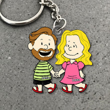 Load image into Gallery viewer, Personalized Cartoon Couple Keychain - Perfect Gift for Lovebirds Keychains PopCulturePrints