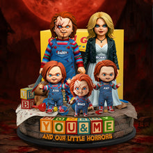 Load image into Gallery viewer, Embrace the Fear: Horror Family Acrylic Plaque - Personalized Family Gifts Shaped Plaques PopCulturePrints