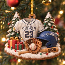 Load image into Gallery viewer, “Celebrate Your Passion for Sport!” - Batter Up Wood Effect Ornament, Personalized Gifts for Sports Lovers