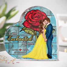 Load image into Gallery viewer, Personalized Enchanted Love Heart Plaque for Couples Shaped Plaques PopCulturePrints