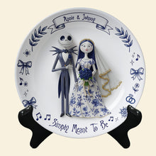 Load image into Gallery viewer, Simply Meant To Be - Personalized Christmas Gift Plate for Couples Ceramic Round Plate PopCulturePrints