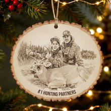 Load image into Gallery viewer, #1 Hunting Partners - Custom Photo Engraved Wood Ornament, Perfect Personalized Gift for Hunting Lovers Ornament PopCulturePrints