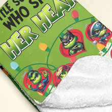 Load image into Gallery viewer, Personalized Superhero Heart Blanket for Grandma Blanket PopCulturePrints