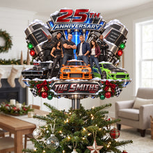 Load image into Gallery viewer, Celebrate Speed: Personalized 25th Anniversary Tree Topper - A Unique Gift for Car Enthusiasts