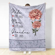 Load image into Gallery viewer, Cherished Memories: Personalized Fleece Blanket for Mom, Grandma, and Great Grandma Fleece Blanket PopCulturePrints