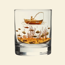 Load image into Gallery viewer, Fishing Man Whiskey Glass - A Perfect Gift for Fishing Enthusiasts Whiskey Glass PopCulturePrints