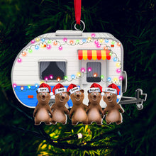 Load image into Gallery viewer, Personalized Bear Family Camping Ornaments for Holiday Cheer Ornament PopCulturePrints