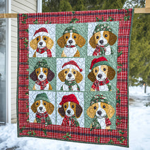 Load image into Gallery viewer, Festive Beagle Dog Quilt Bed Set for Christmas Blanket PopCulturePrints
