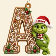Load image into Gallery viewer, “Spread Holiday Cheer with Personalized Charm” - Whimsical Character Initial Alphabet Ornament - Personalized Christmas Gift