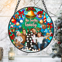 Load image into Gallery viewer, Personalized Round Stained Glass Suncatcher – Custom Christmas Gift for Families Suncatcher PopCulturePrints