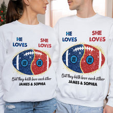 Load image into Gallery viewer, Personalized Couple Football Shirt | Custom Valentine's Day Gifts Shirts PopCulturePrints