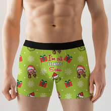 Load image into Gallery viewer, Personalized Christmas Photo Boxer Briefs for Men/Women Boxer Briefs PopCulturePrints