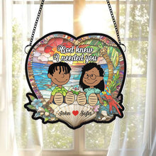 Load image into Gallery viewer, Custom Suncatcher Ornament for Couples | Valentine's Day Gifts & Personalized Gifts for Special Occasions Ornament PopCulturePrints