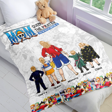 Load image into Gallery viewer, "You're Our Hero and Always Will Be" - Personalized Queen of the Pirates Blanket - Custom Gift for Mom, Grandma, and More Blanket PopCulturePrints
