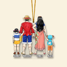 Load image into Gallery viewer, Personalized Family Christmas Ornament - Anime Inspired Gift Ornament PopCulturePrints